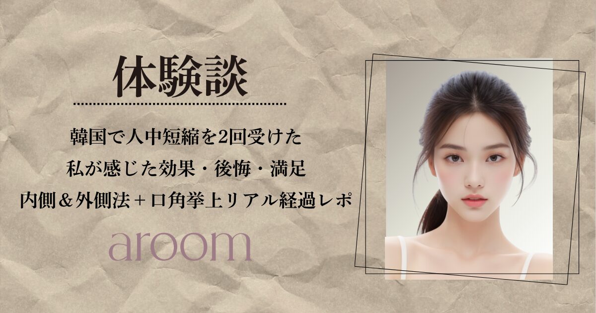 人中短縮を2回受けた私が感じた効果・後悔・満足｜内側＆外側法＋口角挙上のリアル経過レポ【韓国整形体験談】